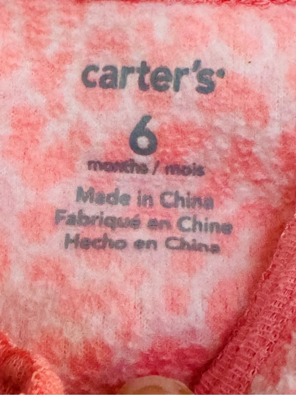 Carter's Pink Leopard Print Cat Face Footed Baby Long Fleece Sleeper 6 Mo